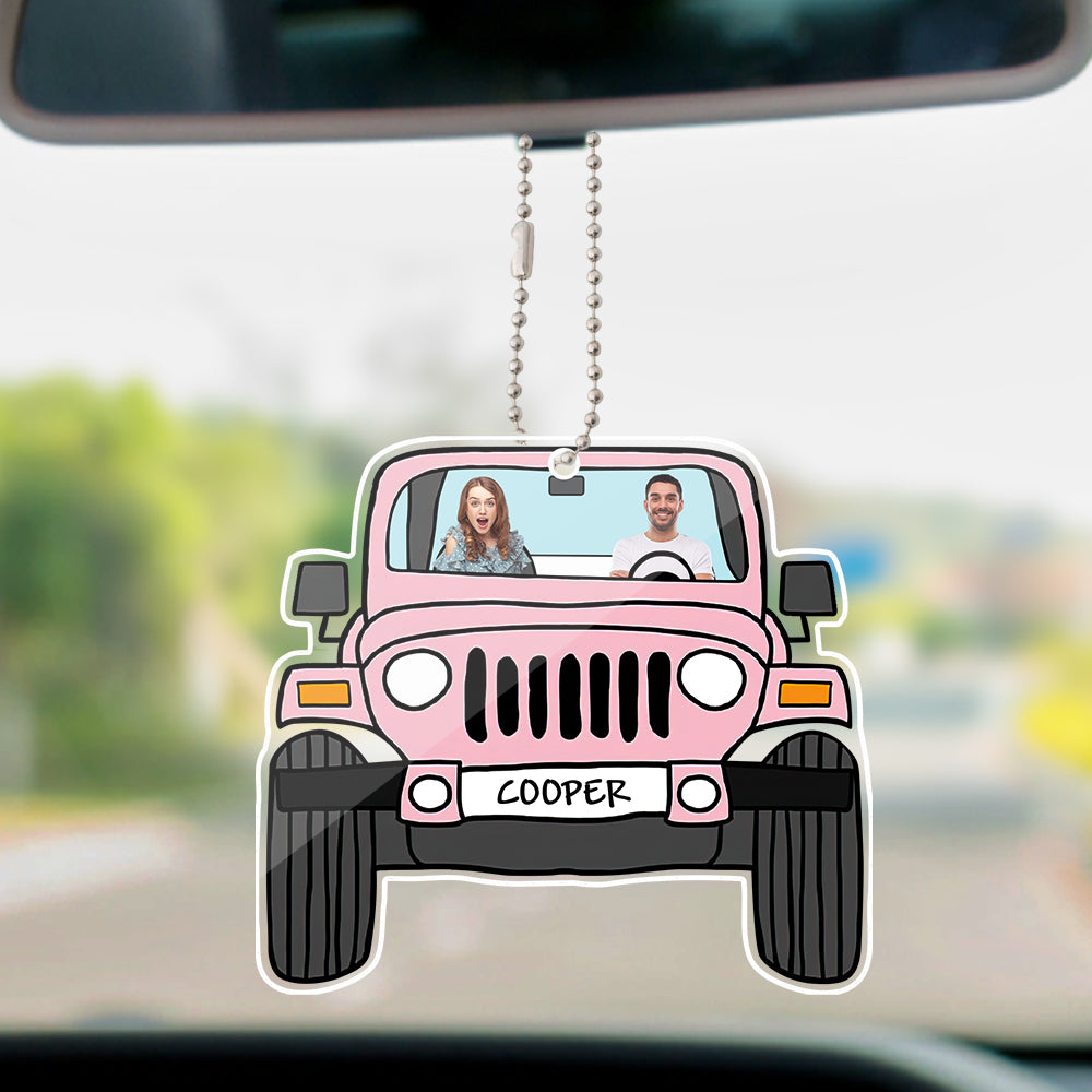 Personalized Off Road Car Photos Hanging Ornament - Double Sided