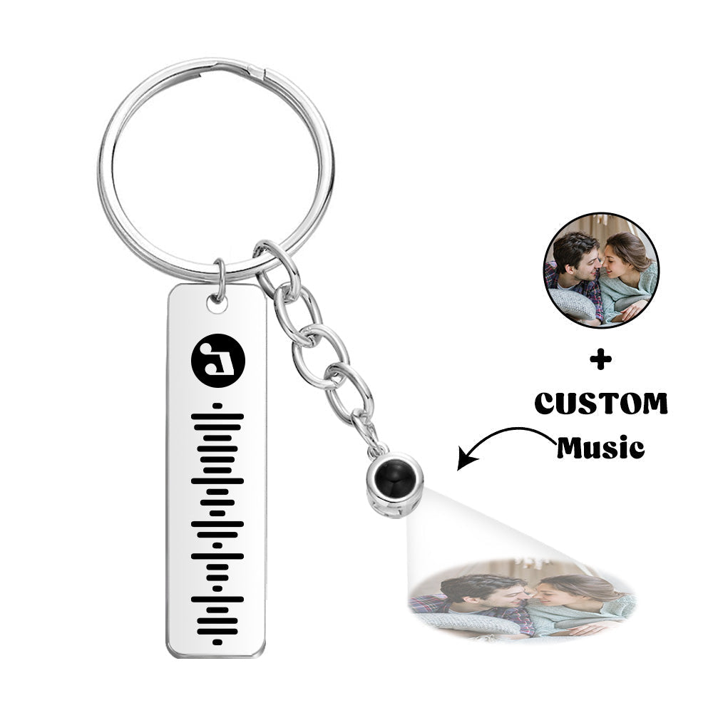 Custom Projection Music Code Keychain Metal Keychain Creative Keychain Gift