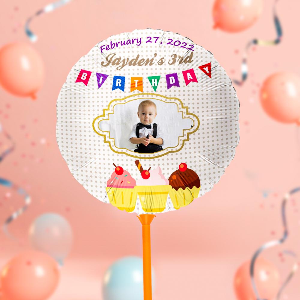 Custom Photo Happy Birthday Balloons for Baby Shower Birthday Party Decoration Supplies