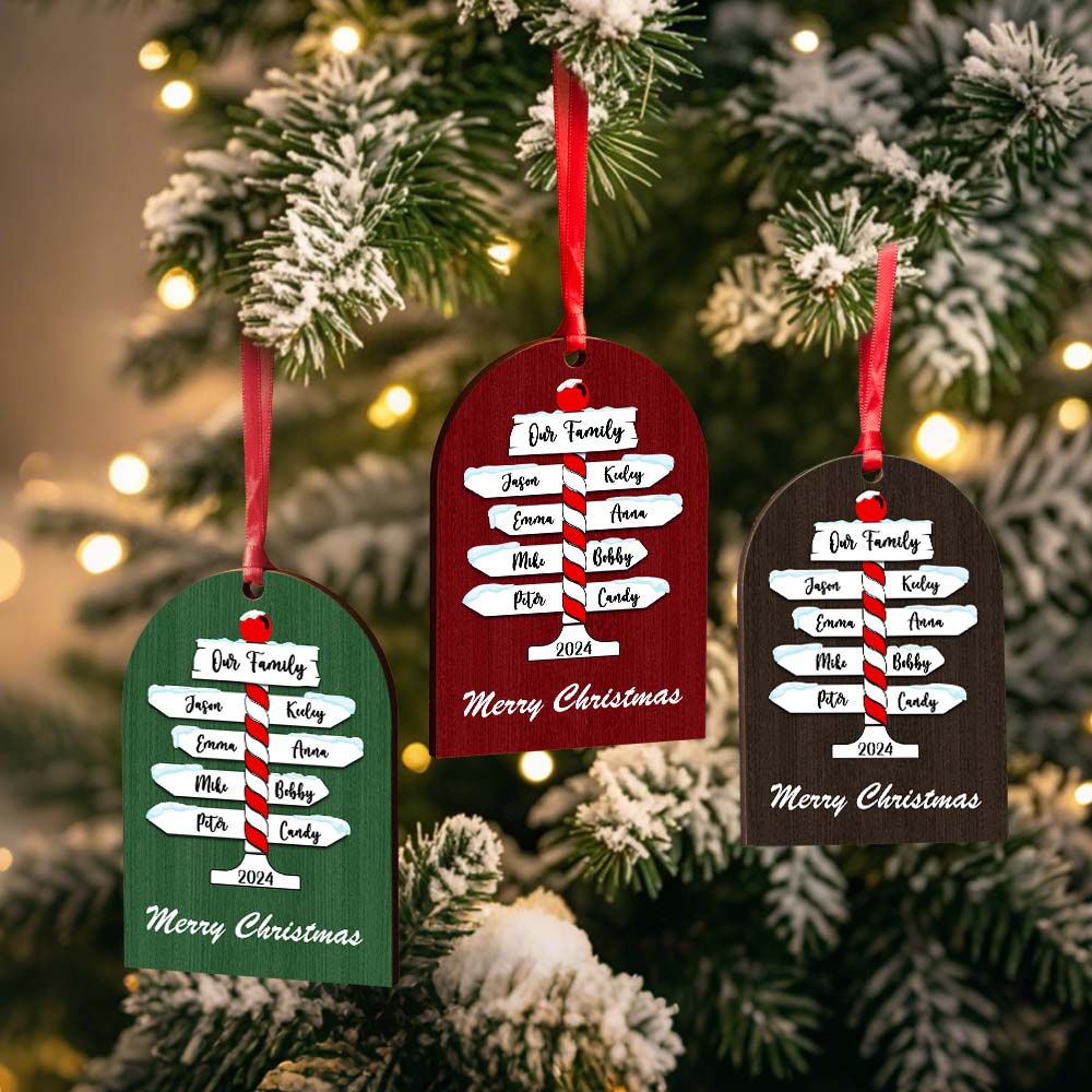 Personalized Family Christmas Ornaments with Family Name Ornament for Christmas Gift