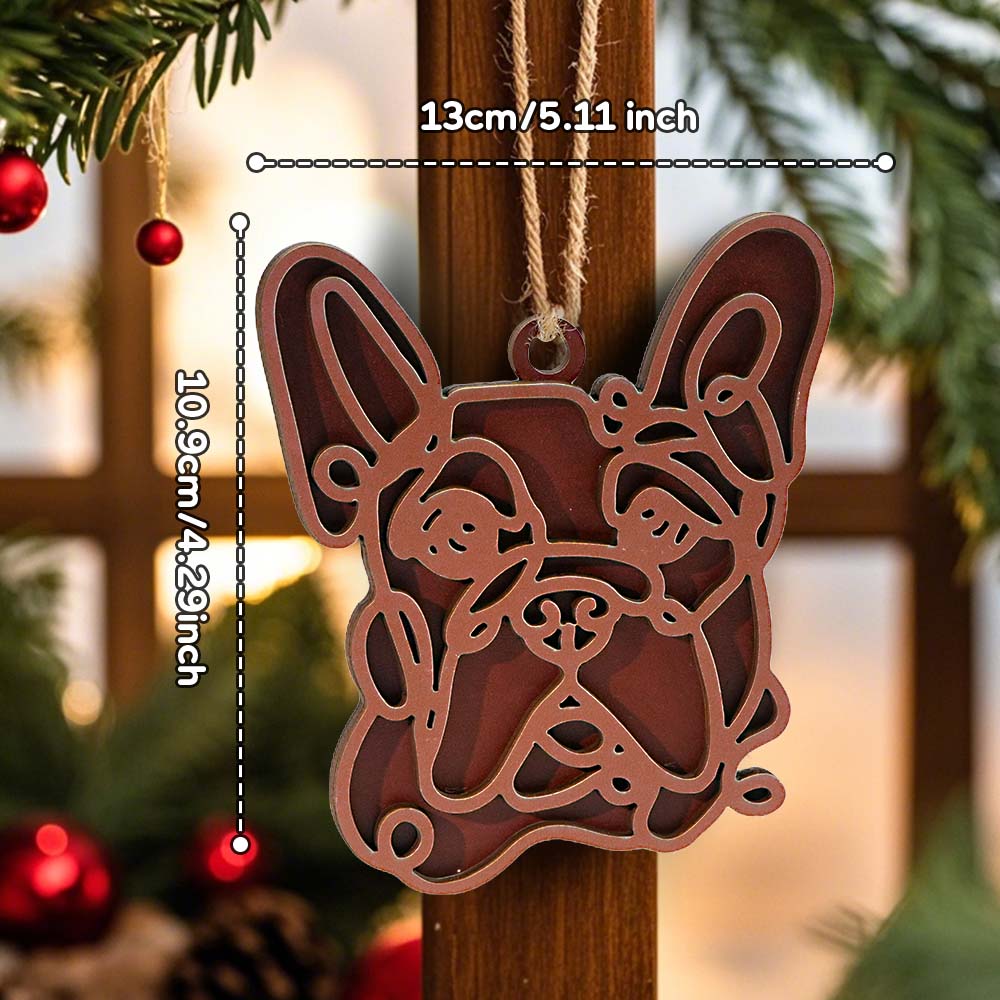 Personalized Line Art Dog Christmas Ornament Christmas Gift for Dog Lover