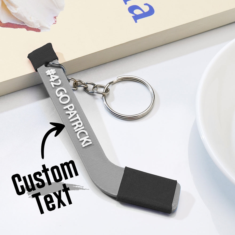 Personalized 3D Printing Tiny Hockey Coach Stick Keepsake Keychain Gift for Hockey Lover