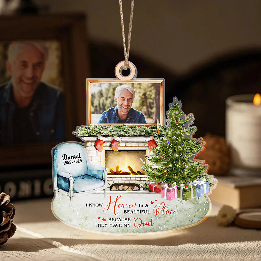 Personalized Heaven is a Beautiful Place Christmas Memorial Ornament Meaningful Christmas Gifts