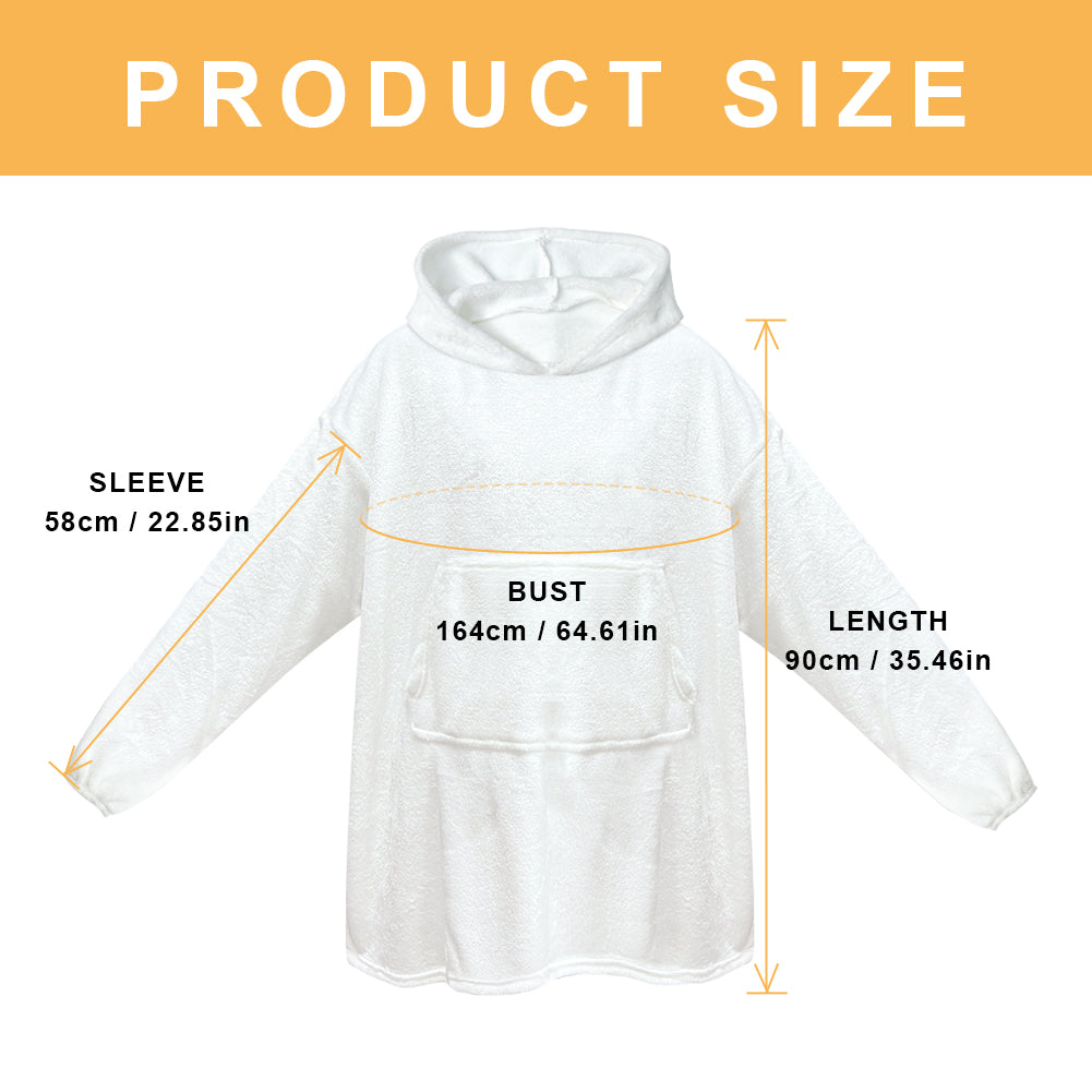 Custom Hoodie Blanket with Pocket Personalized Oversized Hoodie Sweatshirt