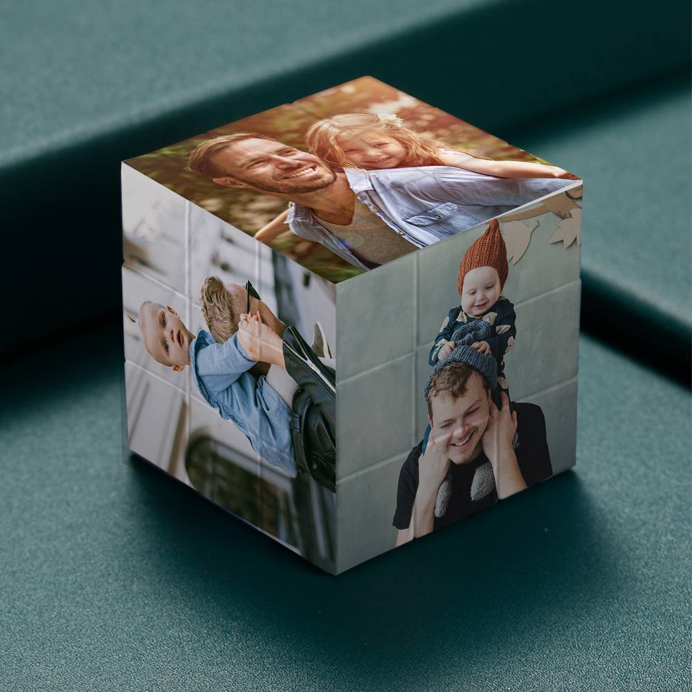 Personalised Magic Cube Picture Cube Gift For Dad