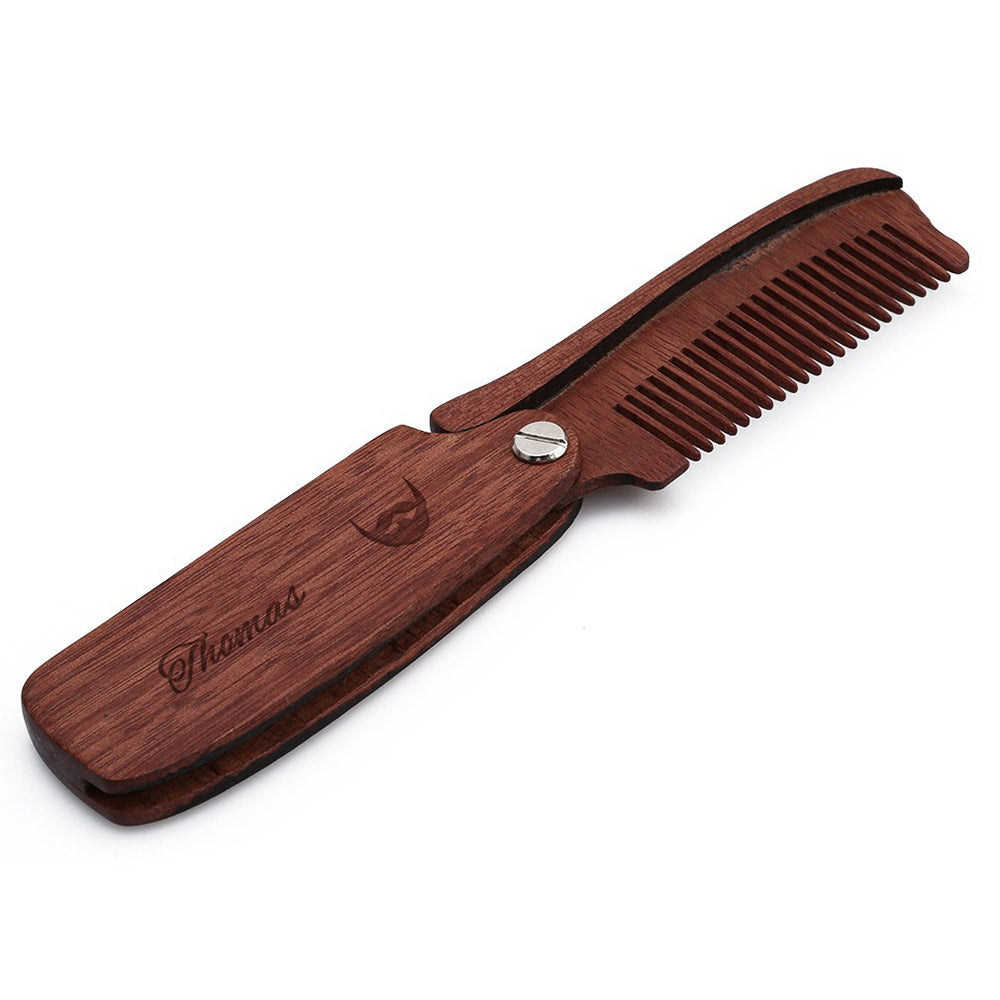 Personalized Wooden Beard Comb with Text