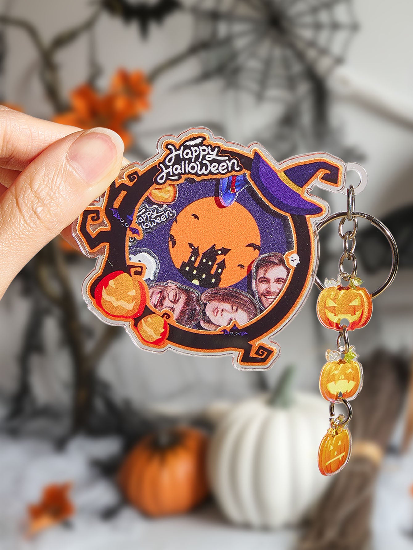 Personalized Hallowmas Keychain with Face Funny Keychain for Hallowmas Gifts