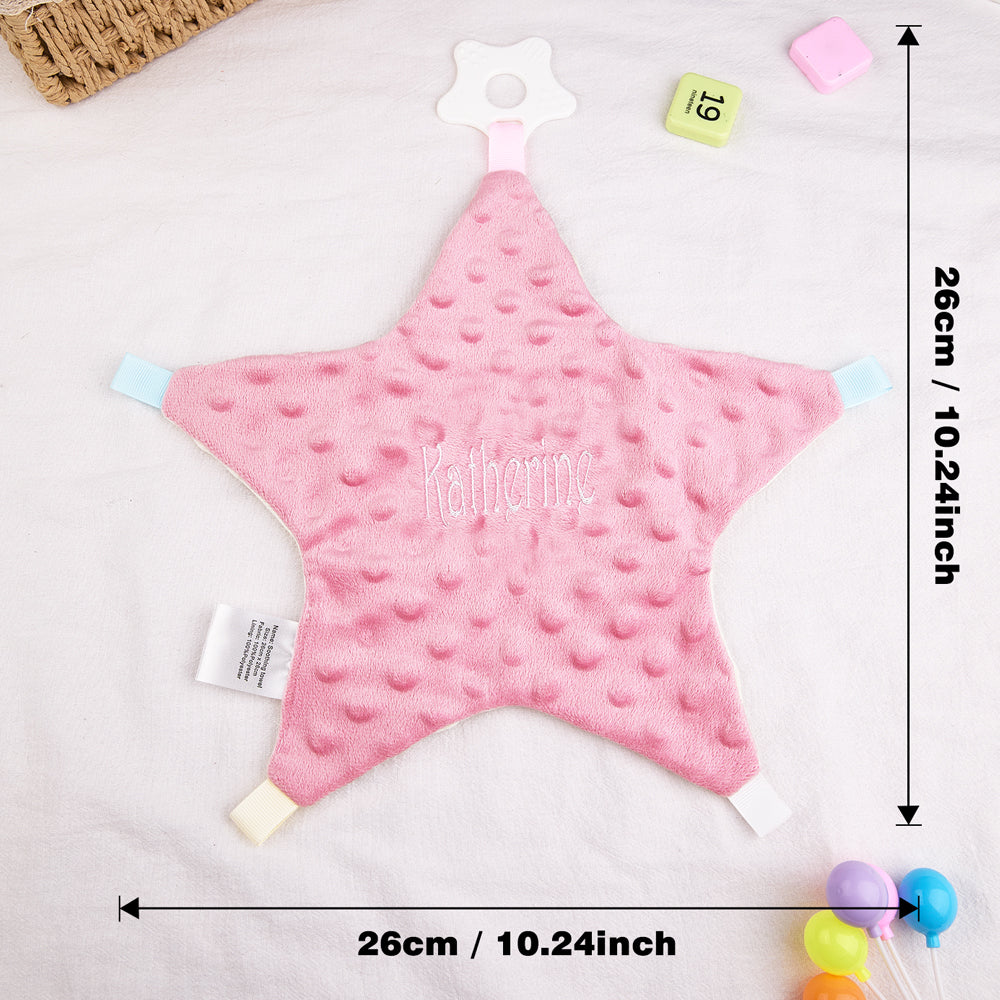 Personalized Baby Soothing Towel Soft Sleeping Star Towel with Embroidered Name Gift for Baby