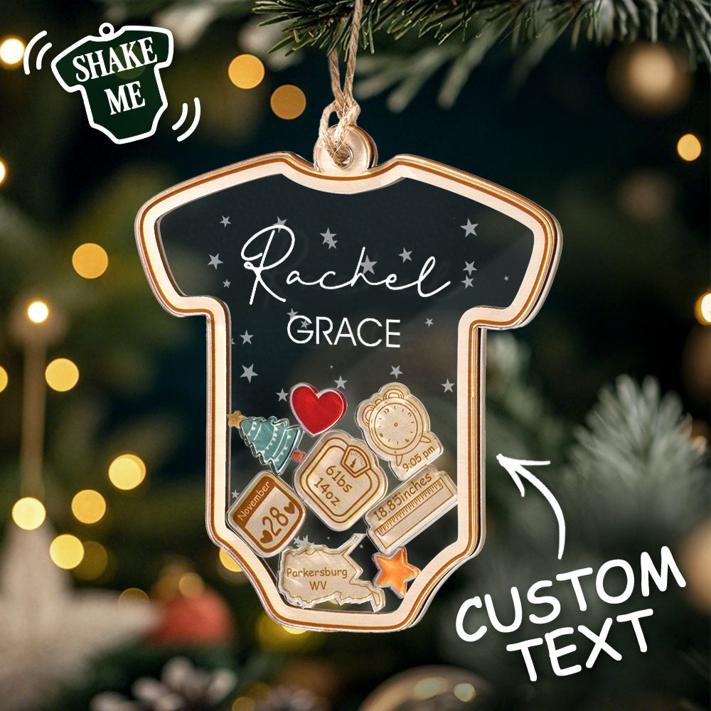 Personalized Baby's First Christmas Ornament 4D Shake Babies Ornament for New Baby Gift