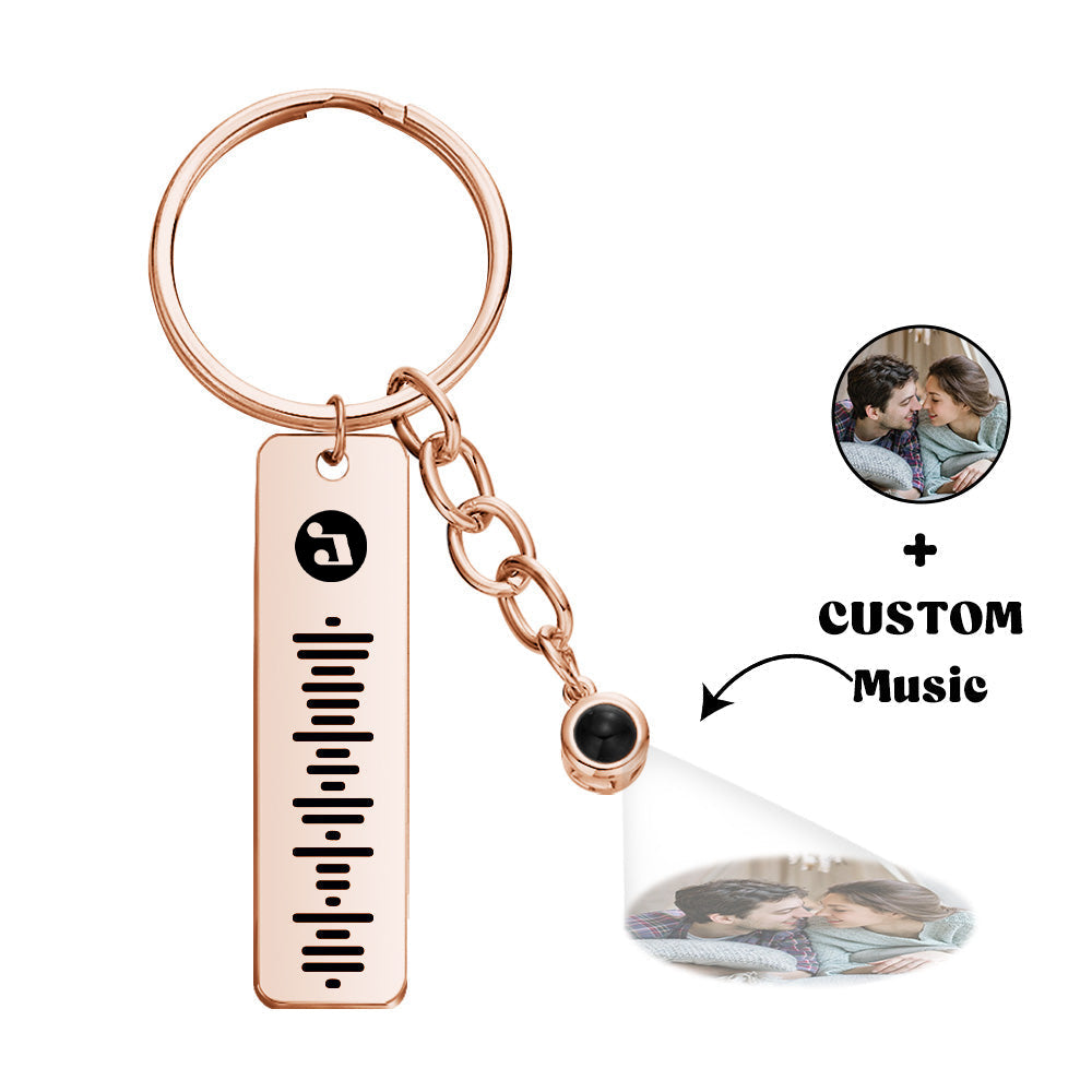 Custom Projection Music Code Keychain Metal Keychain Creative Keychain Gift