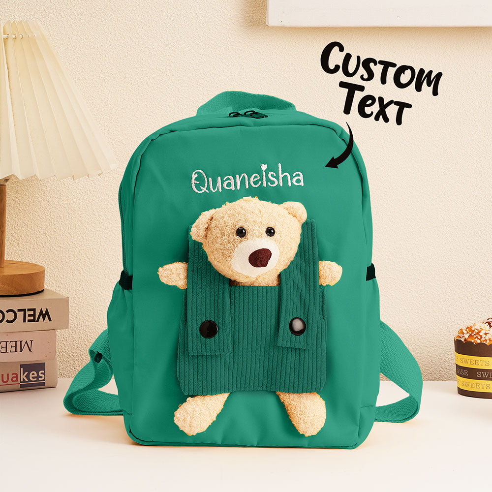 Personalized Name Embroidery Backpack Custom Bear Backpack School Bags Gift for Kids