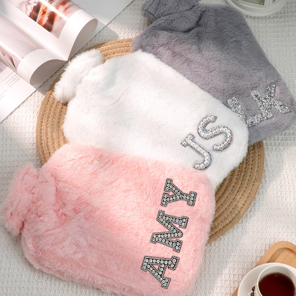 Personalized Hot Water Bottle with Initial Hot Compress and Cold Therapy Hot Water Bag for Winter Gifts