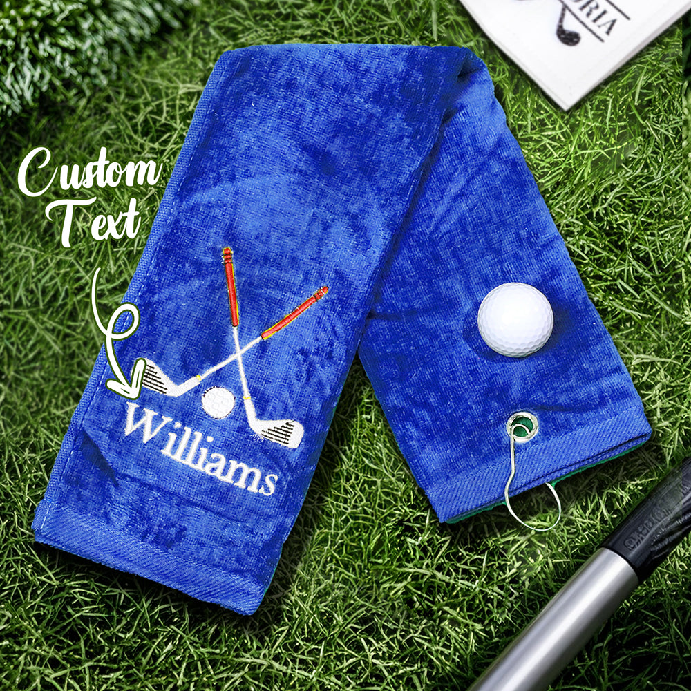 Personalized Embroidered Name Golf Towel with Clip Golf Accessories Gift for Men Women Golf Lovers