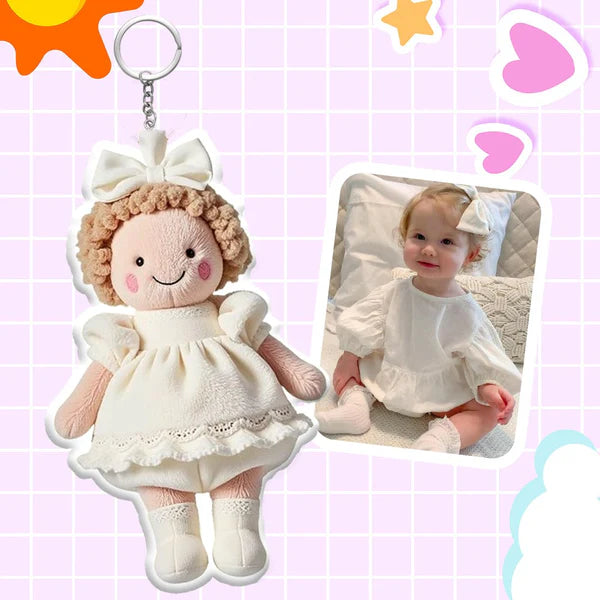 Personalized Photo Plush Doll Keychain Mini Me Plush Keychain Gifts