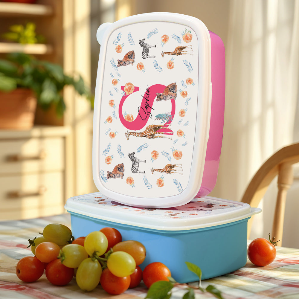 Personalized Cute Animals Lunch Box with Name Lunch Box Birthday Gift for Kids