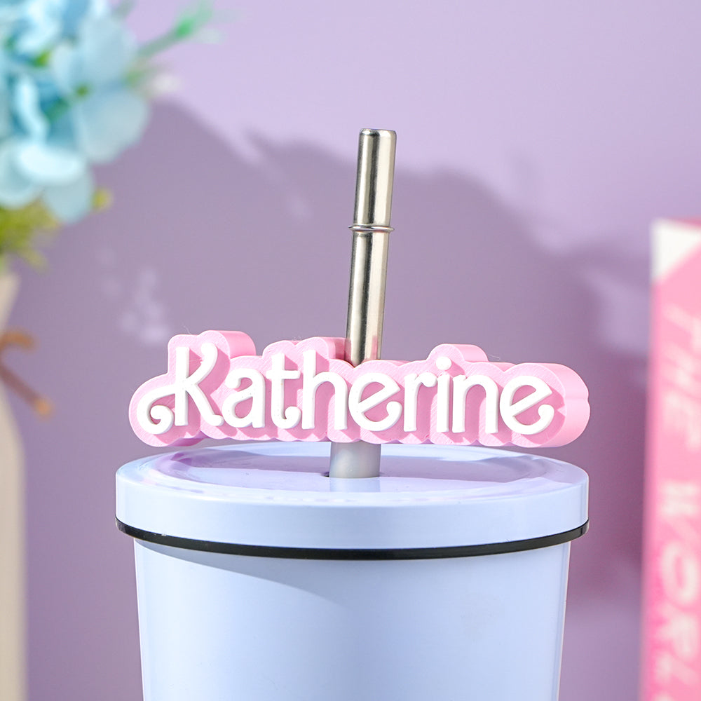 Personalized 3D Printed Name Straw Topper Decoration for Party Favors