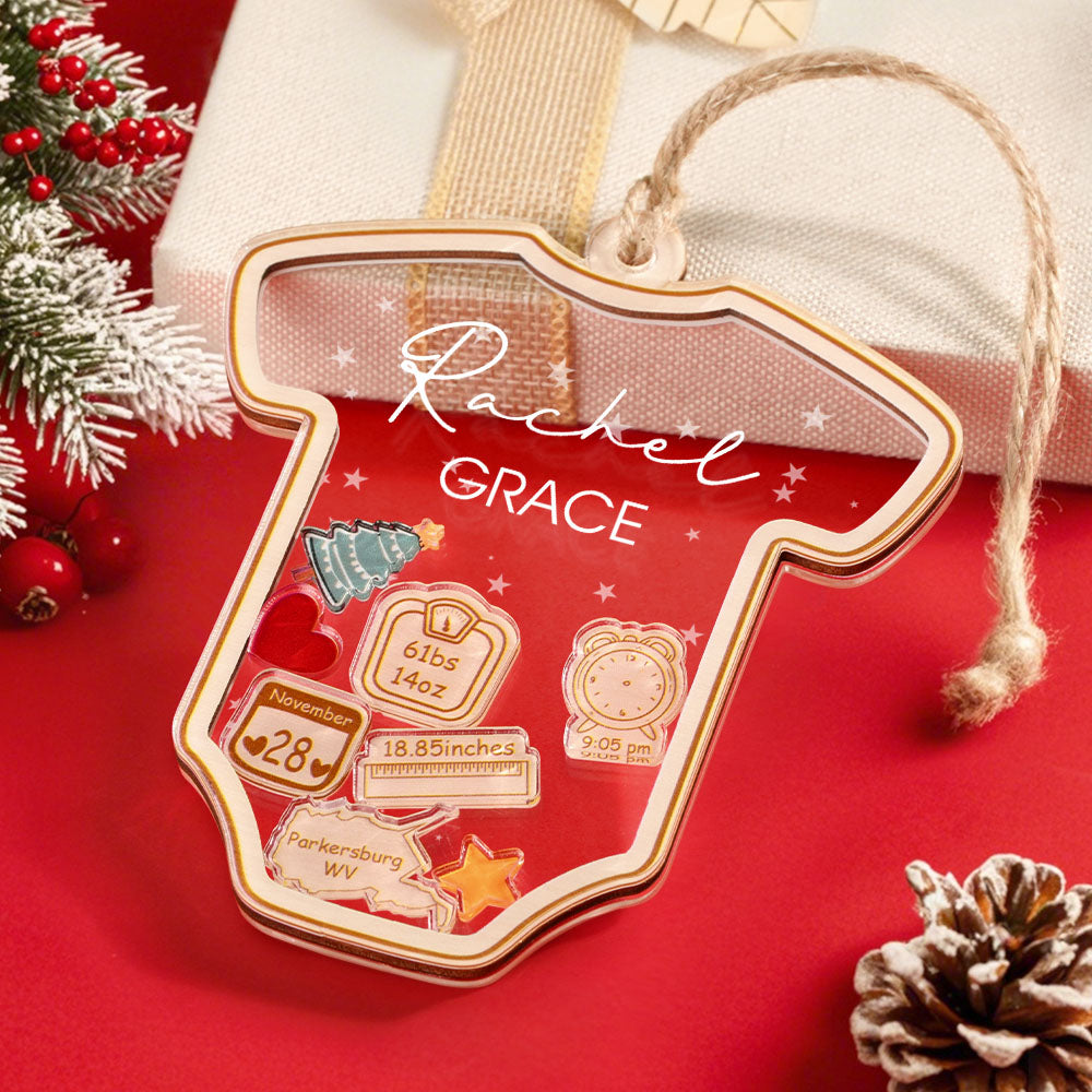 Personalized Baby's First Christmas Ornament 4D Shake Babies Ornament for New Baby Gift