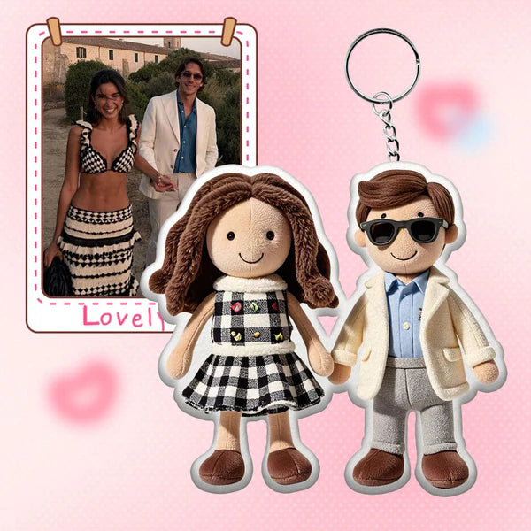 Personalized Photo Plush Doll Keychain Mini Me Plush Keychain Gifts