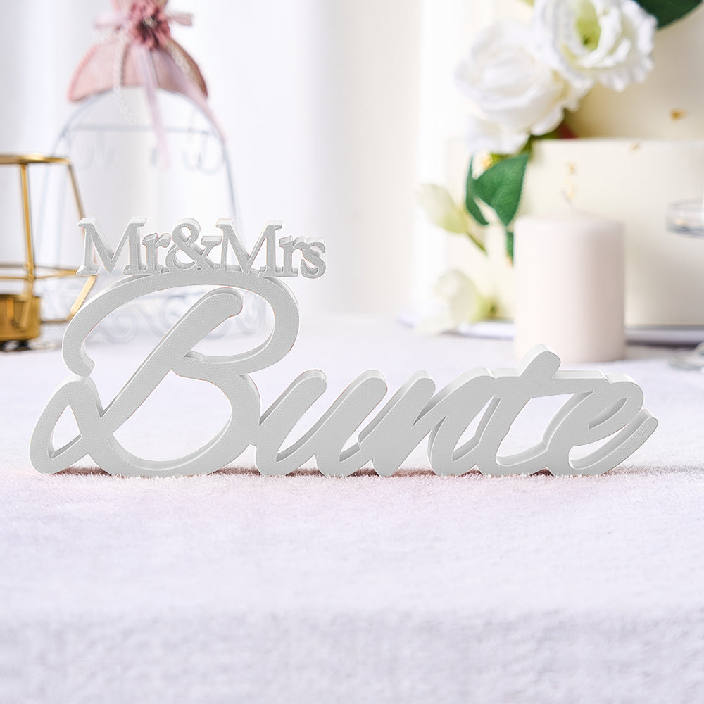 Personalized 3D Print With Your Last Name Mr & Mrs Family Name Wedding Decor Gifts