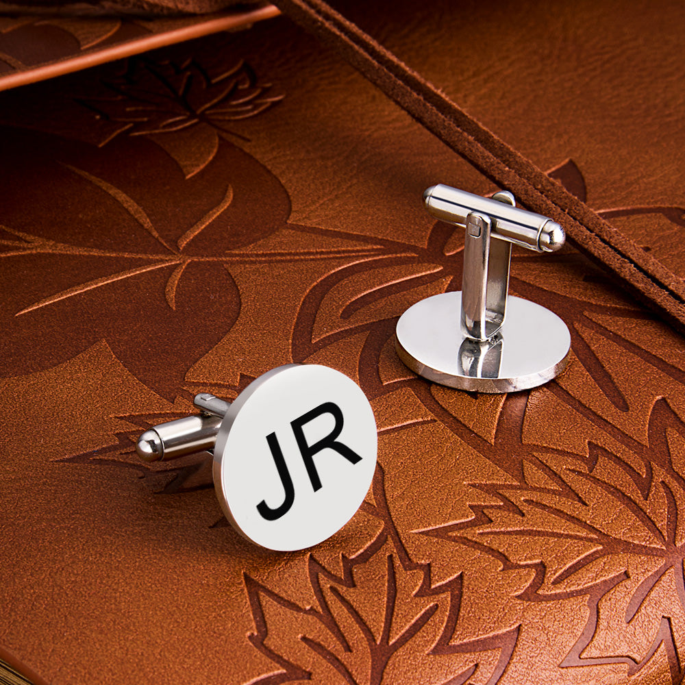 Personalized Engraved Tie Clip and Cufflinks Set with Wooden Box Wedding Gifts for Groomsmen