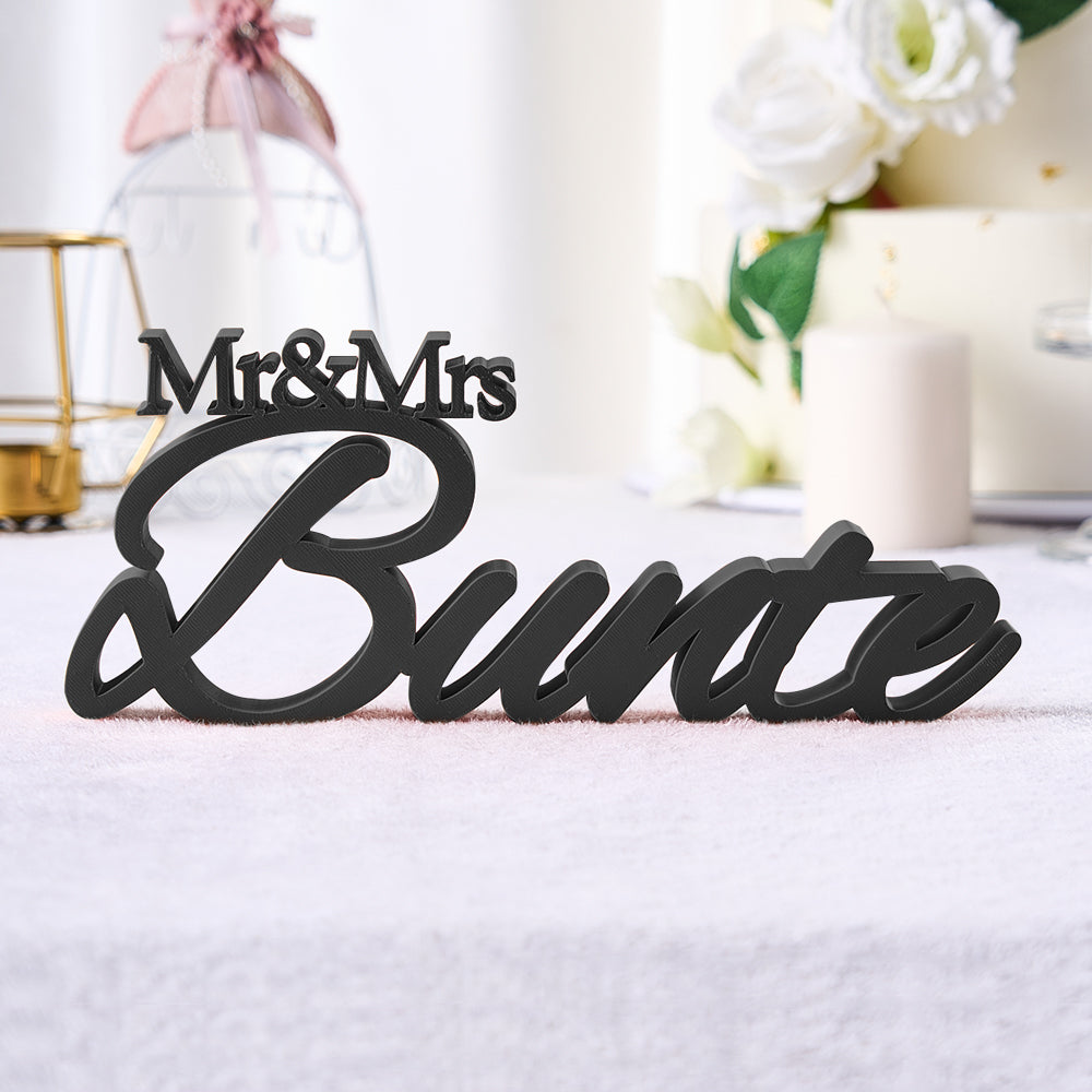 Personalized 3D Print With Your Last Name Mr & Mrs Family Name Wedding Decor Gifts