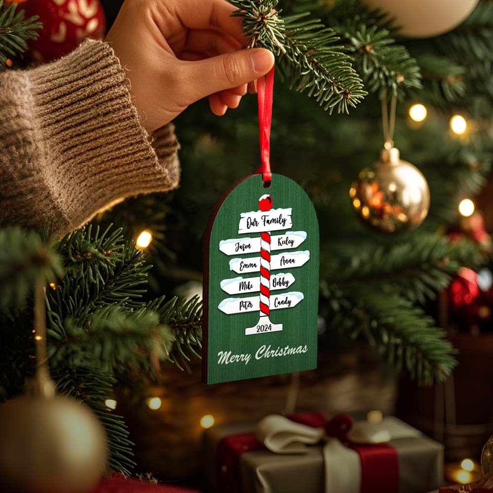 Personalized Family Christmas Ornaments with Family Name Ornament for Christmas Gift