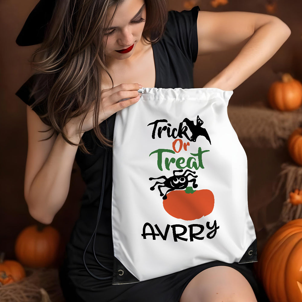 Custom Engraved Halloween-Themed Drawstring Bags for Trick-or-Treating and Festive Fun