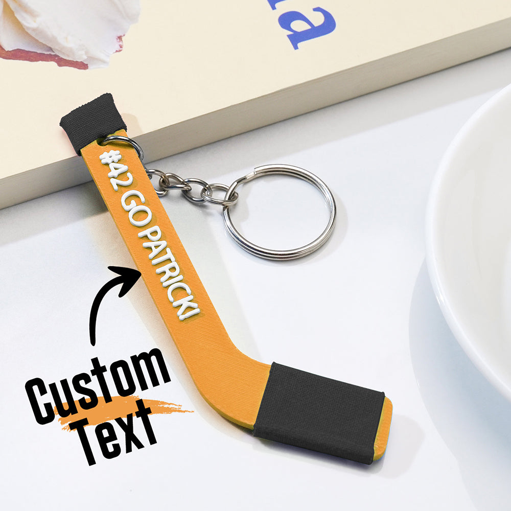 Personalized 3D Printing Tiny Hockey Coach Stick Keepsake Keychain Gift for Hockey Lover