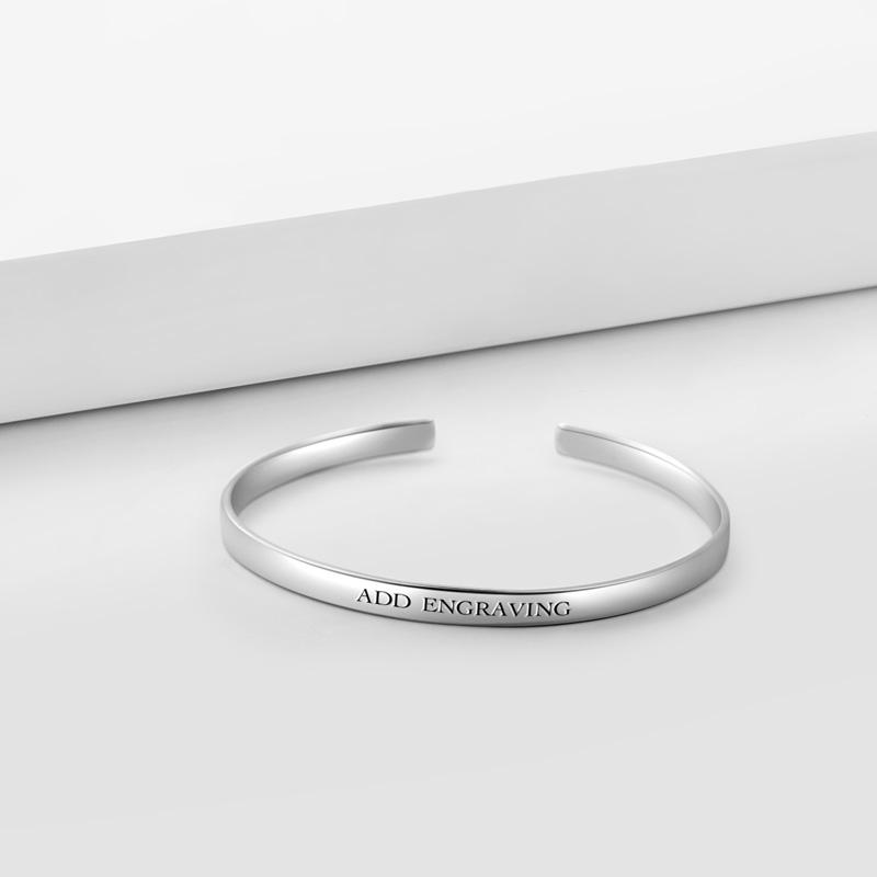 Engraved Bangle Women's Cuff Bracelet