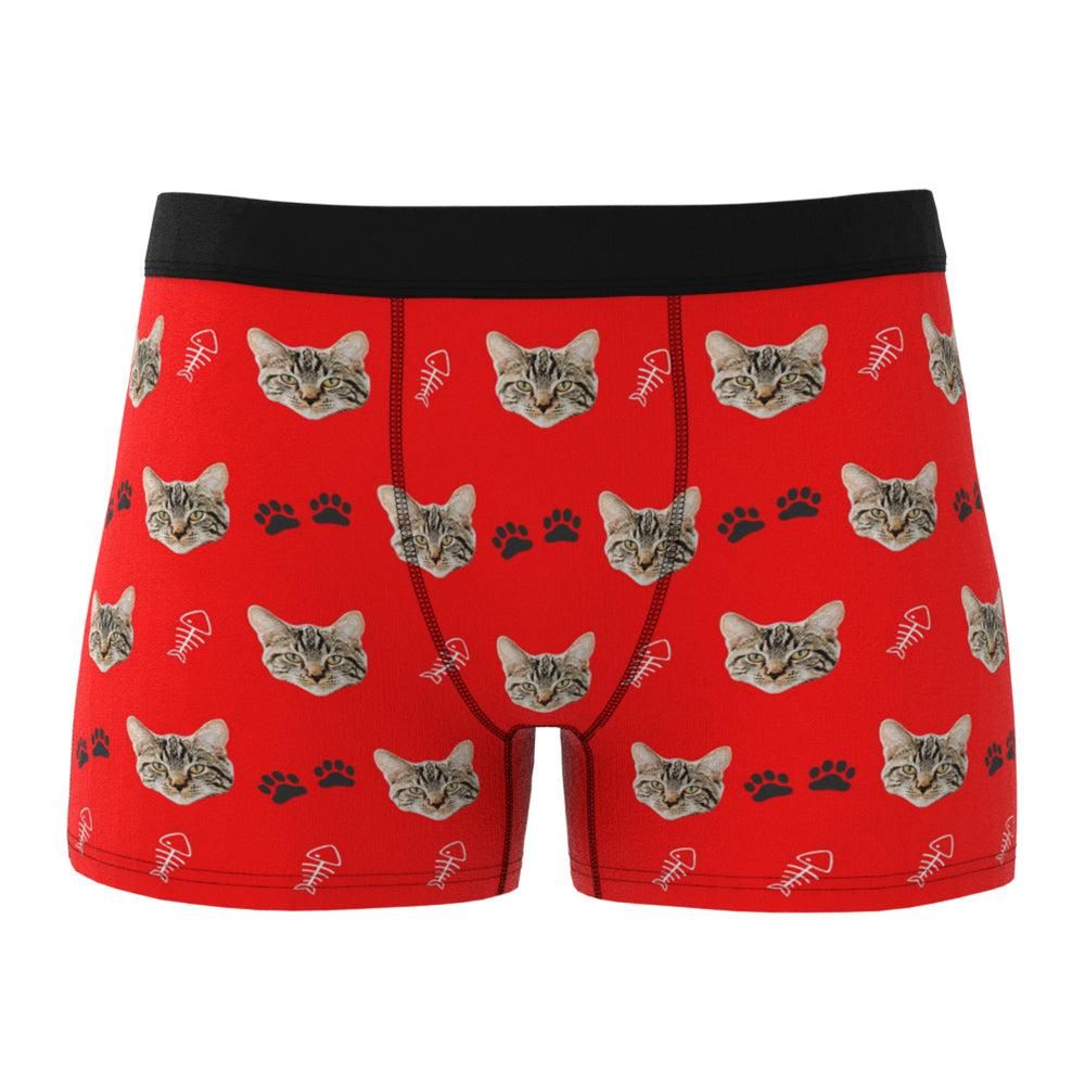 Custom Cat Face Boxer Shorts Men's Boxer Briefs