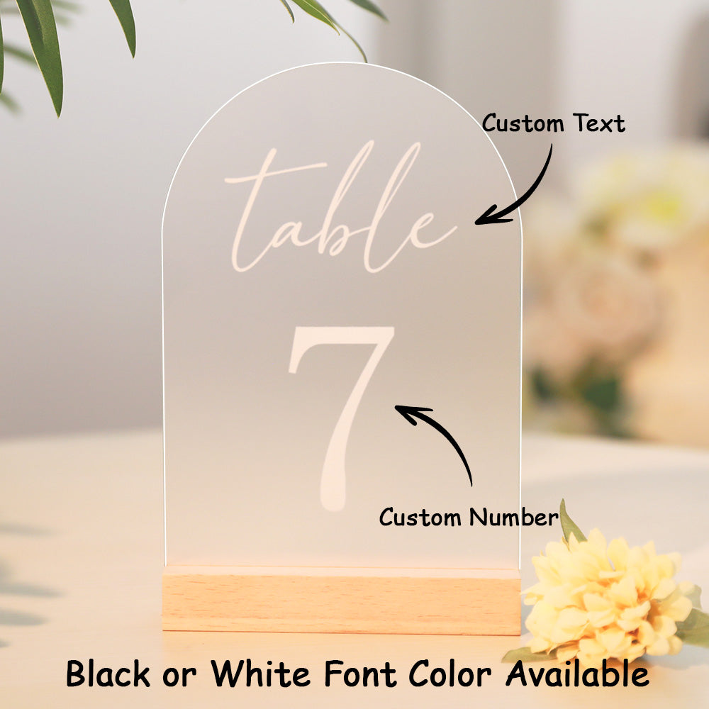 Personalized Wedding Table Numbers Custom Acrylic Table Numbers Wedding Reception Decor