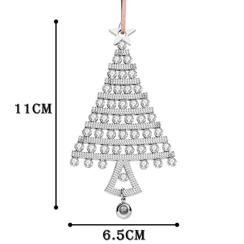 Personalized Photo Projection Ornaments Diamond Christmas Tree Shape Ornaments Christmas Tree Decoration Ornaments for Christmas Gifts