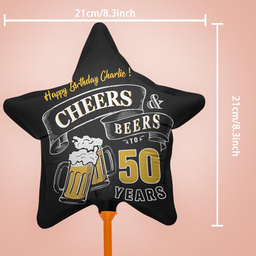 Custom Happy Birthday Balloons Cheers and Beers Balloons for Birthday Party Decoration Supplies