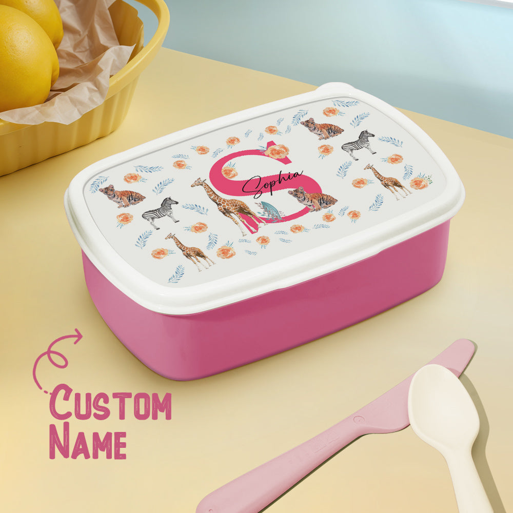 Personalized Cute Animals Lunch Box with Name Lunch Box Birthday Gift for Kids