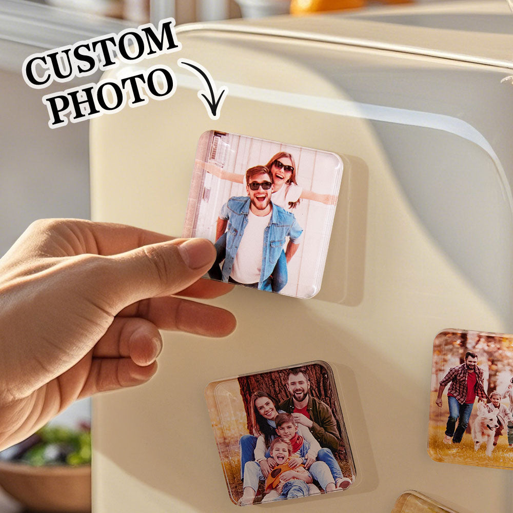 Personalized Photo Fridge Magnetic Acrylic Square Refrigerator Magnet Home Decor