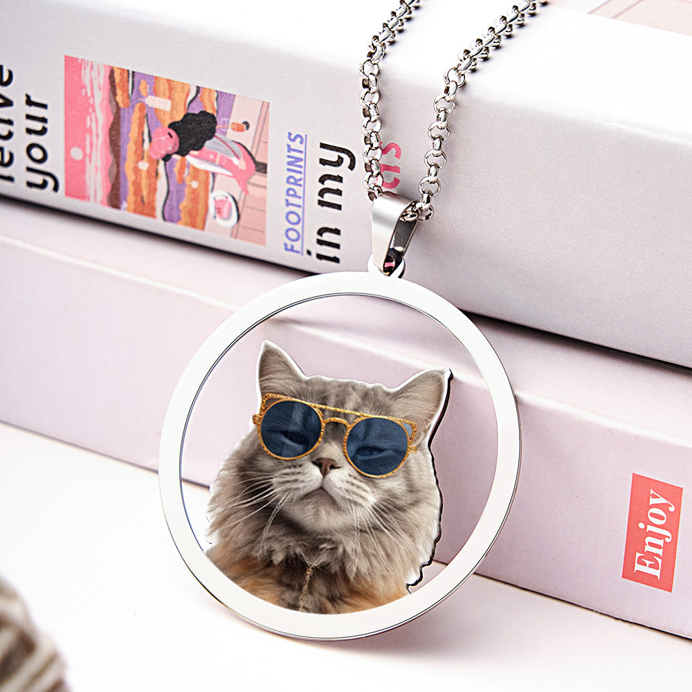 Personalized Pet Photo Necklace Gift for Pet Lover