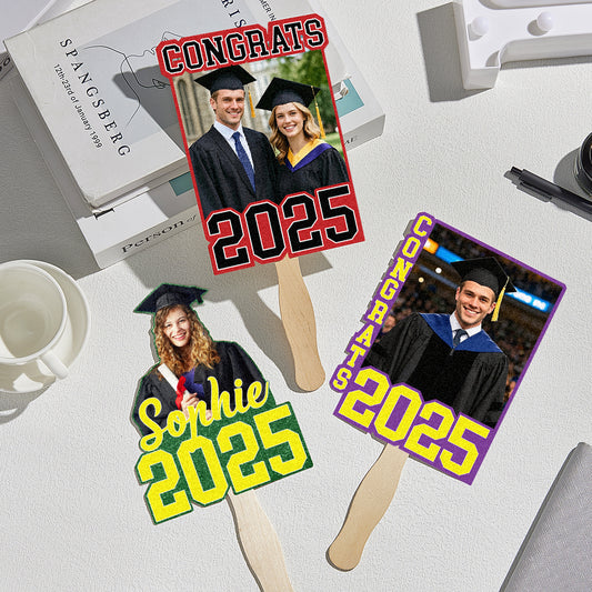 Personalized Graduation Handheld Photo Fan Graduation Party Gift for Class of 2025 Graduates