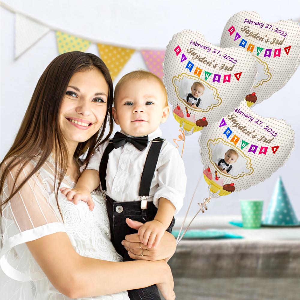 Custom Photo Happy Birthday Balloons for Baby Shower Birthday Party Decoration Supplies