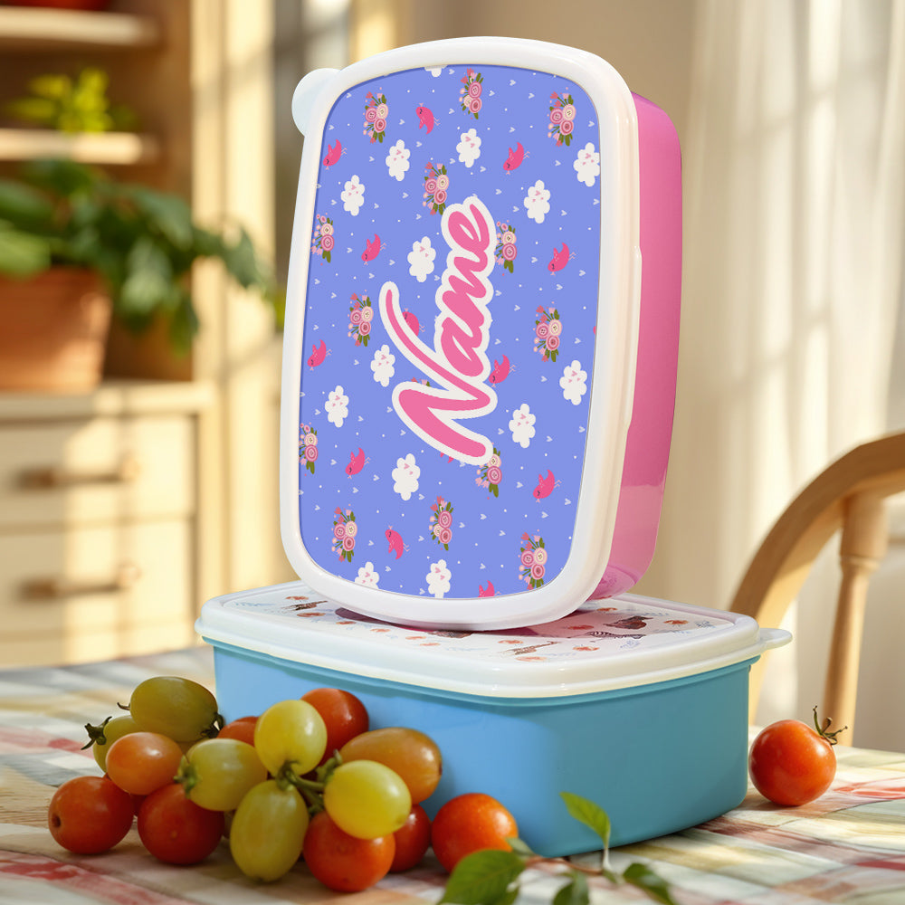 Personalized Name Lunch Box Cute Cartoon Printing Lunch Box Birthday Gift for Kids