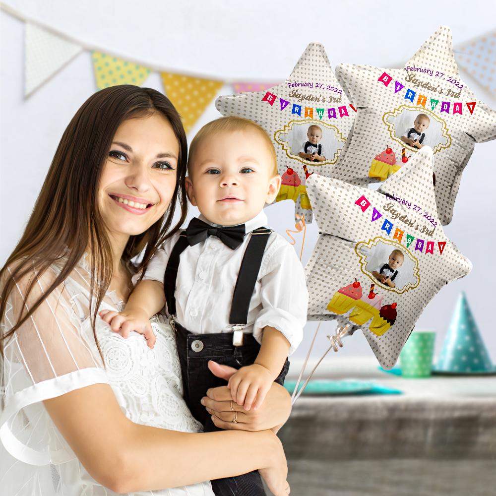 Custom Photo Happy Birthday Balloons for Baby Shower Birthday Party Decoration Supplies