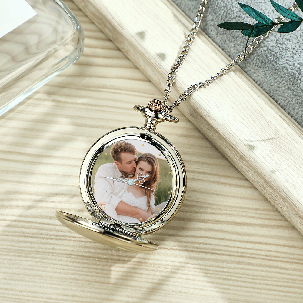 Personalized Engraved Photo Pocket Watch – A Timeless Gift for Every Occasion