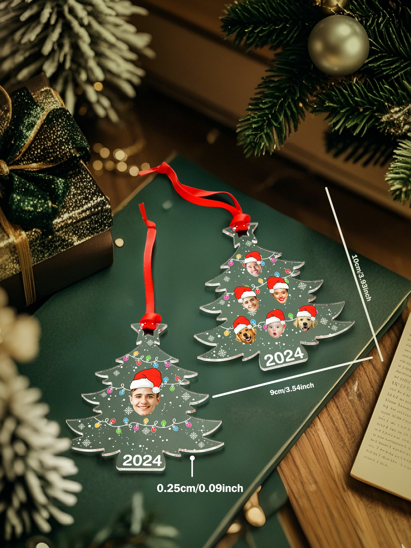 Personalized Family Photo Christmas Tree Ornament Christmas Decorate Gift for Family