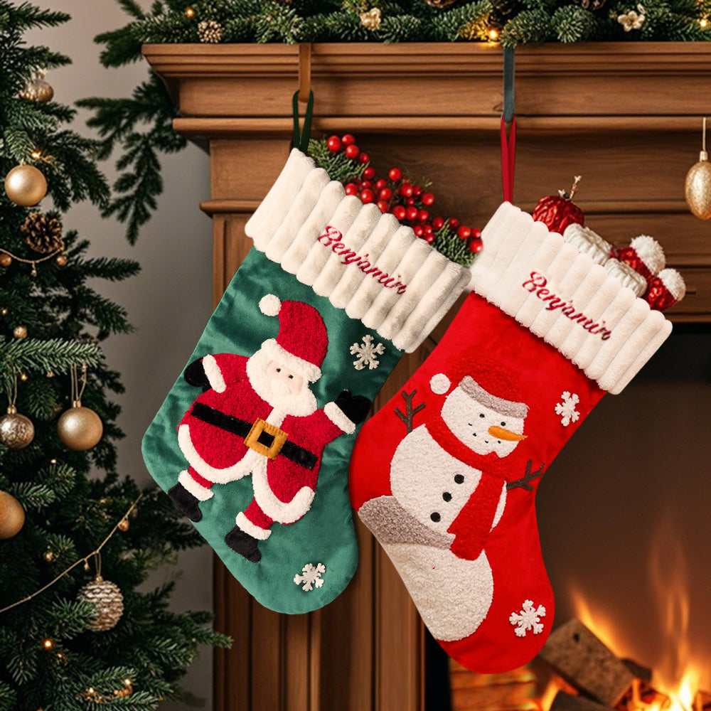 Personalized Christmas Stocking with Name Embroidery Christmas Stockings Gift for Family