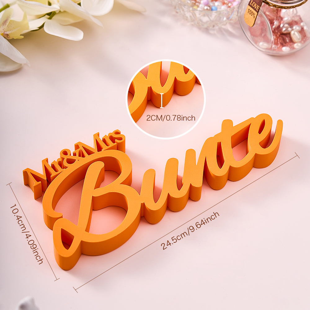 Personalized 3D Print With Your Last Name Mr & Mrs Family Name Wedding Decor Gifts