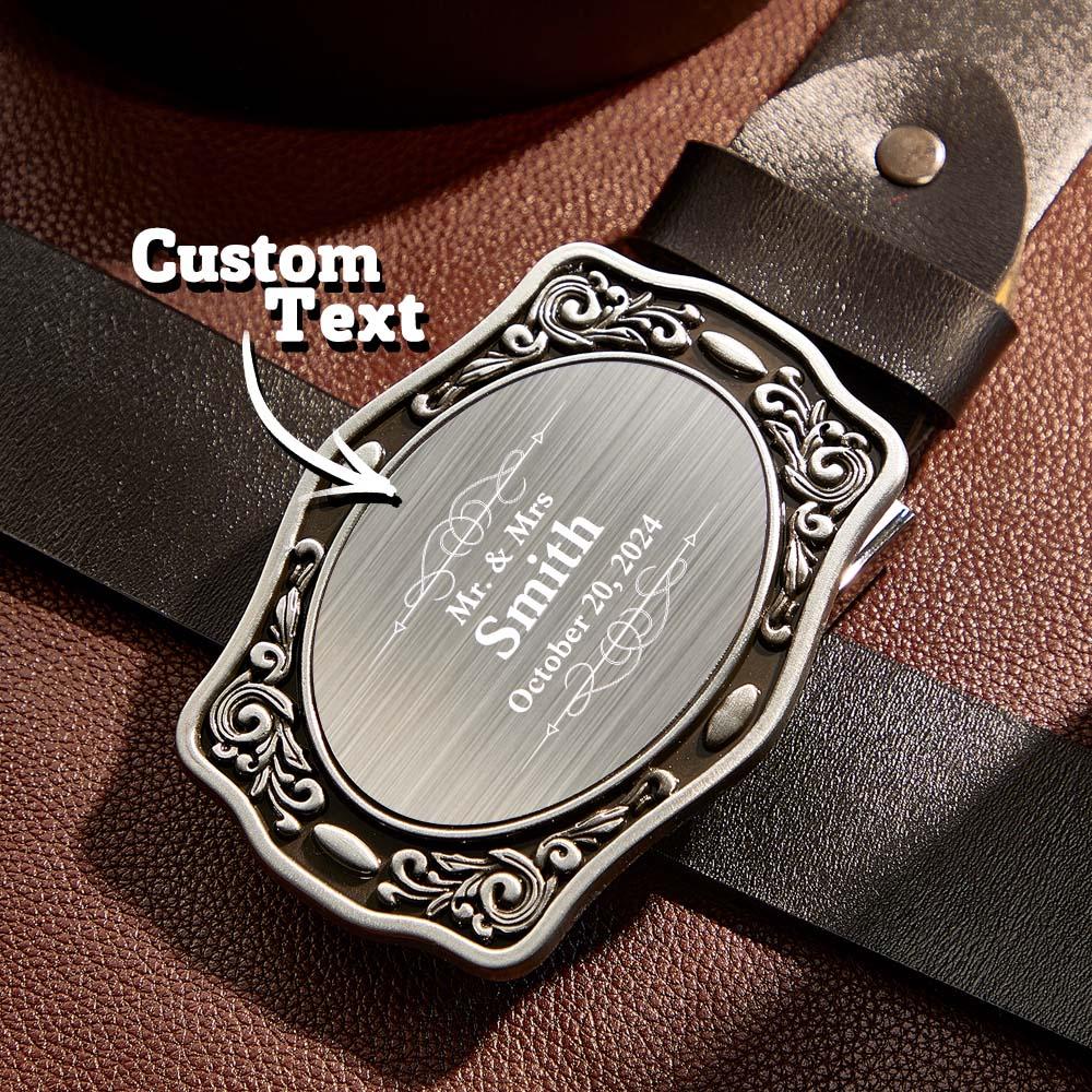 Personalized Western Cowboy Name Belt Buckle for Men Wedding Gift for Groom