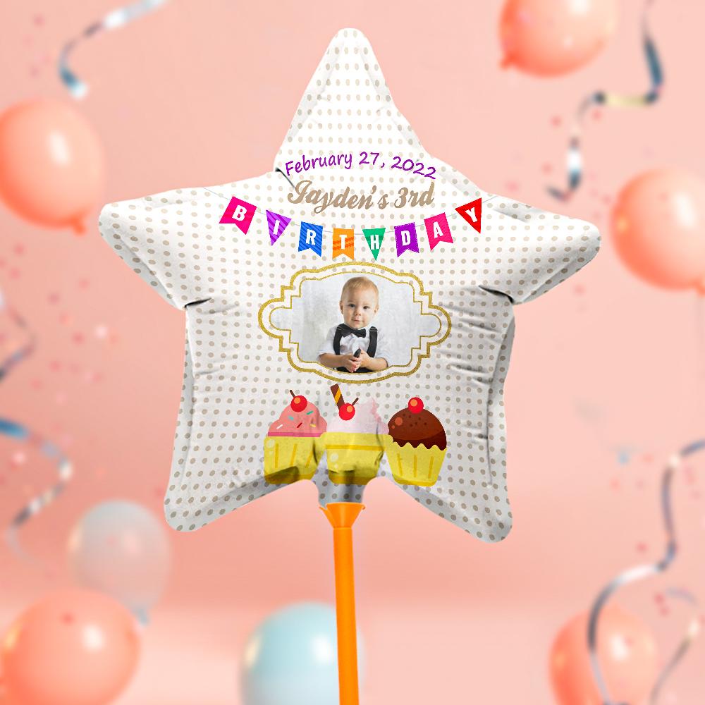 Custom Photo Happy Birthday Balloons for Baby Shower Birthday Party Decoration Supplies