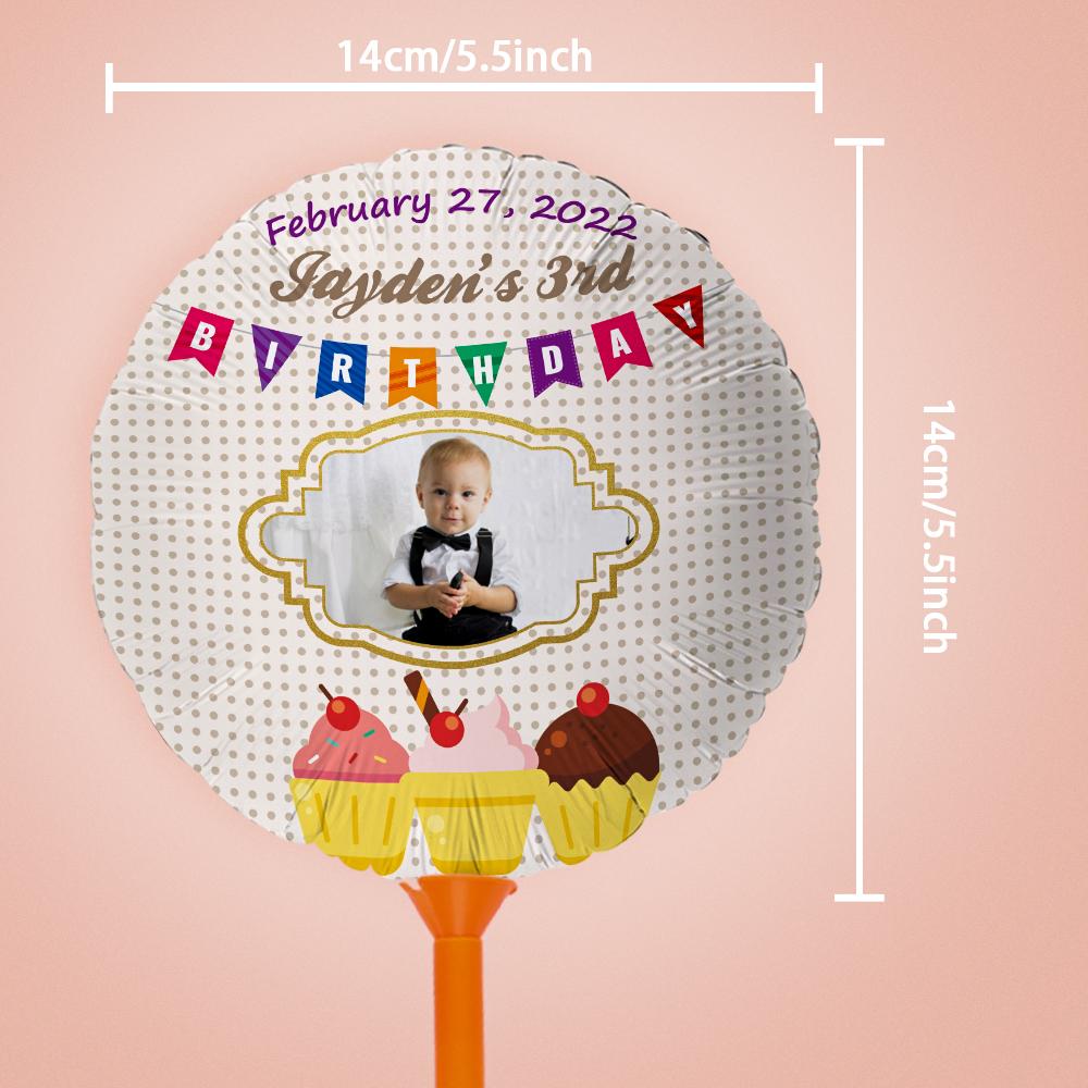 Custom Photo Happy Birthday Balloons for Baby Shower Birthday Party Decoration Supplies