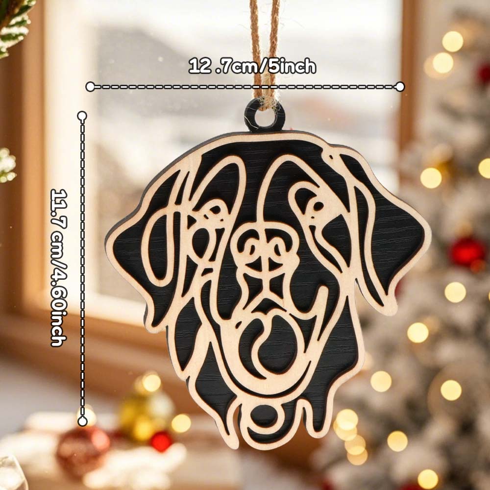 Personalized Line Art Dog Christmas Ornament Christmas Gift for Dog Lover