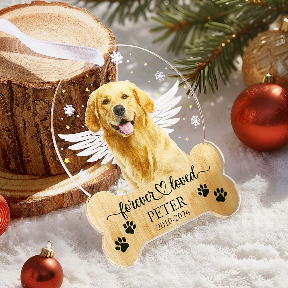 Personalized Pet Memorial Ornament Dog Christmas Ornaments Pet Loss Keepsake Gift for Pet Lovers