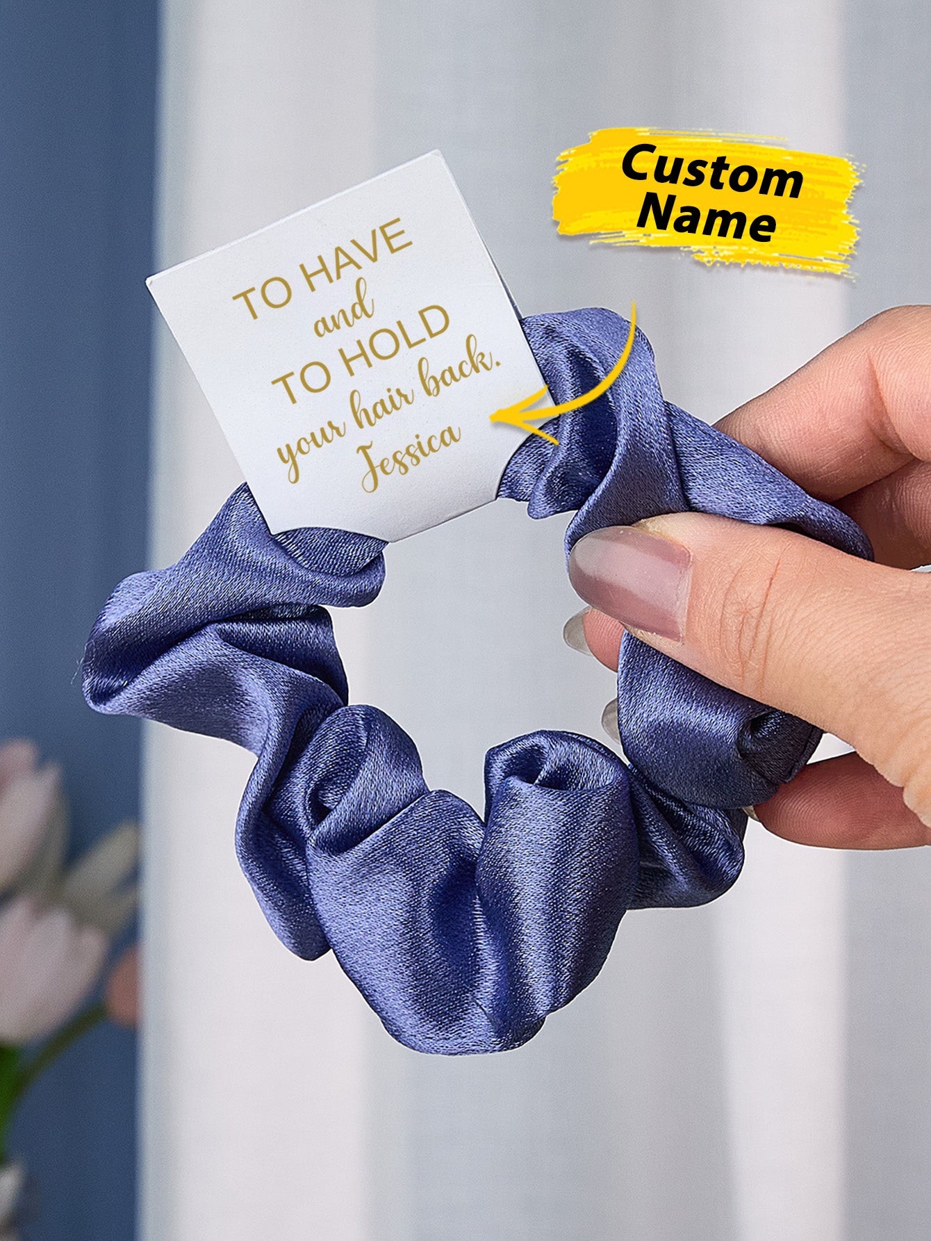 Personalized Bridesmaid Hair Scrunchies Tie the Knot Scrunchies Bridesmaid Gifts